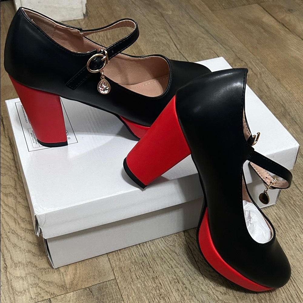 Elegant Black and Red Women's Heels